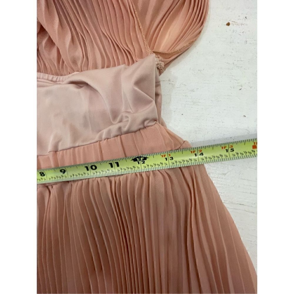 ABS Collection Blush Pink Pleated Semi Sheer Lined Dress Size 8 - Picture 10 of 10